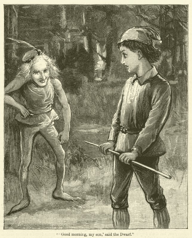 "Guten Morgen, mein Sohn," sagte der Zwerg (Gravur) von English School