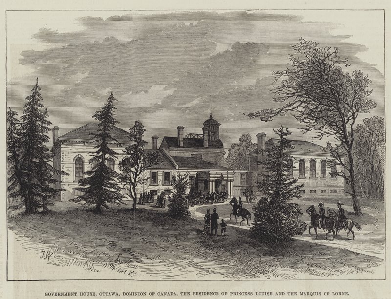 Regierungshaus, Ottawa, Dominion von Kanada, die Residenz von Prinzessin Louise und dem Marquis von Lorne (Gravur) von English School
