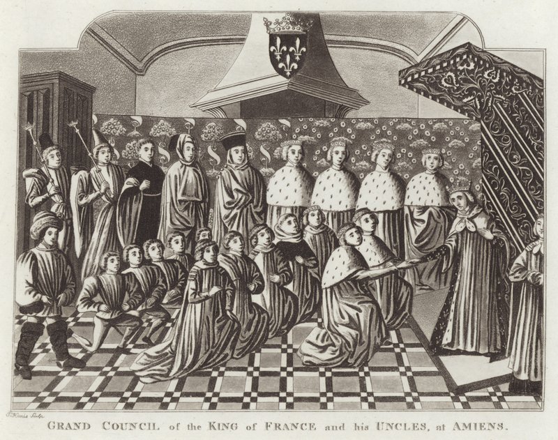 Großer Rat des Königs von Frankreich und seiner Onkel in Amiens von English School
