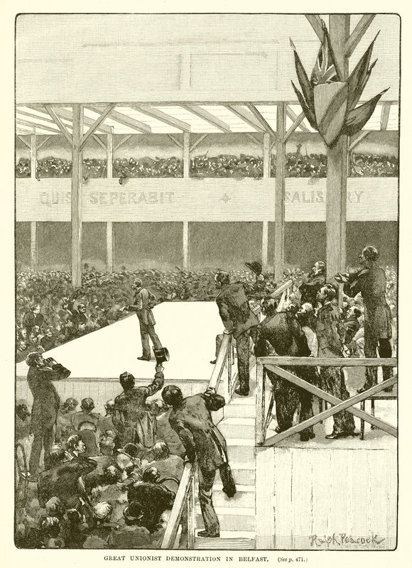 Große unionistische Demonstration in Belfast, 1890 von English School