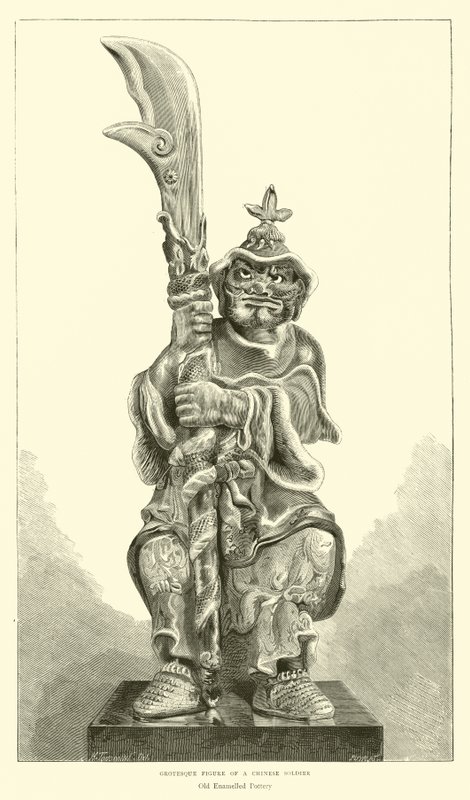 Groteske Figur eines chinesischen Soldaten von English School