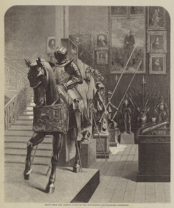 Gruppe aus dem Rüstungshof der Manchester Kunstschätze-Ausstellung (Stich) von English School