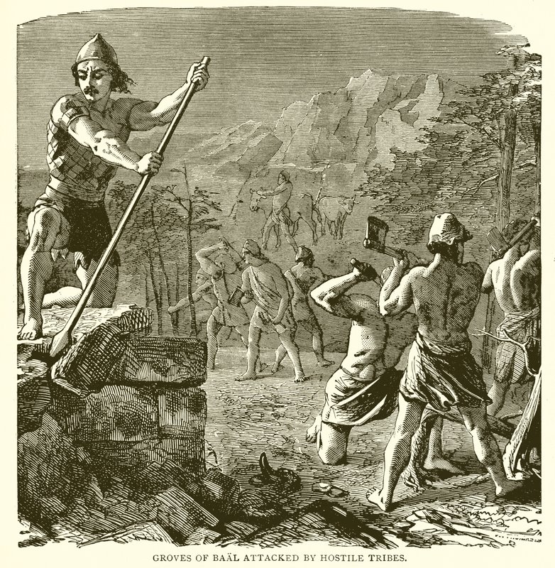 Haine des Baal von feindlichen Stämmen angegriffen von English School