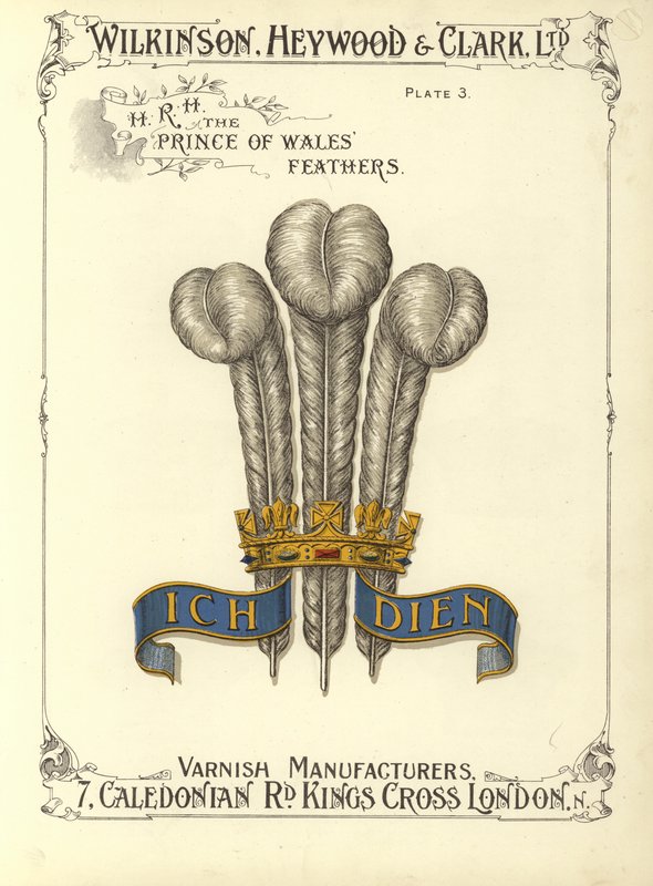 Federn von H R H dem Prinzen von Wales von English School