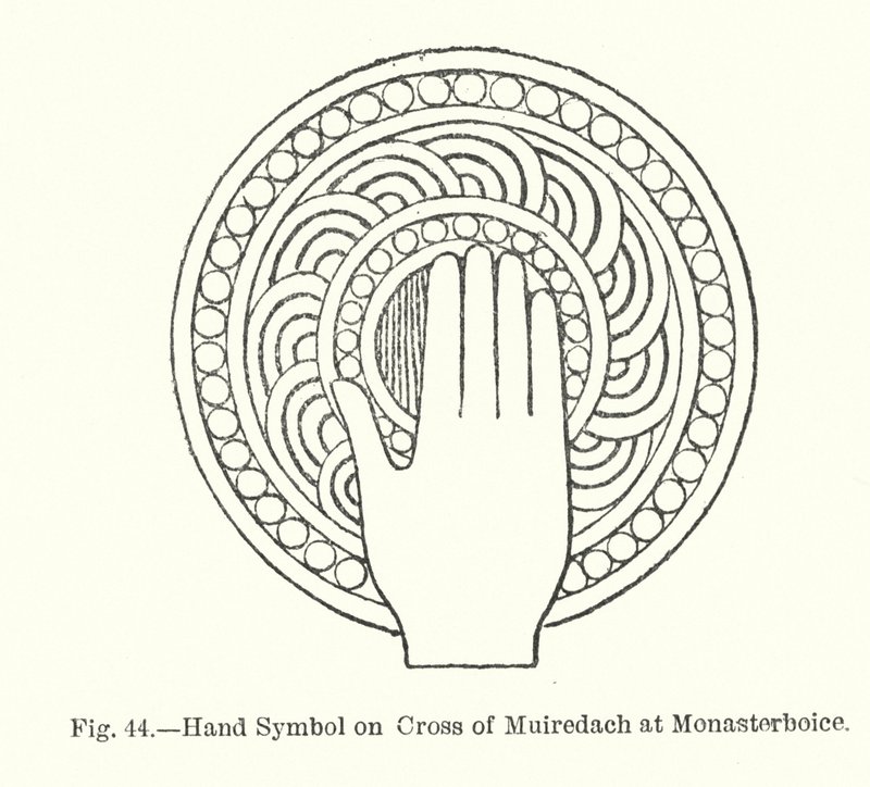Handsymbol auf dem Kreuz von Muiredach in Monasterboice von English School