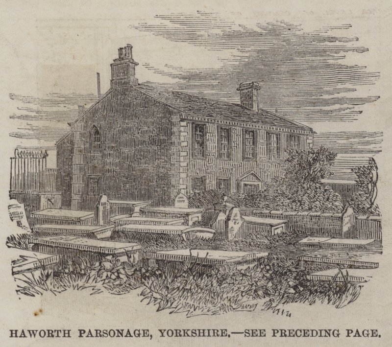 Haworth-Pfarrhaus, Yorkshire (Gravur) von English School