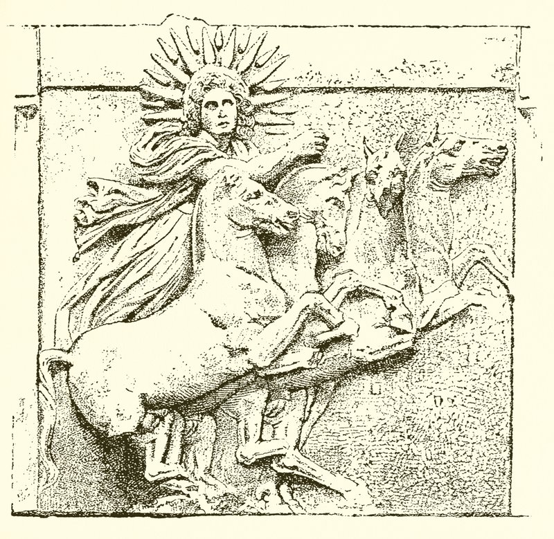 Helios auf seinem Wagen von English School