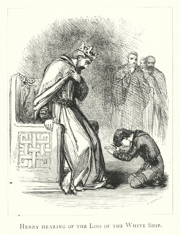Heinrich hört vom Verlust des Weißen Schiffs (Stich) von English School