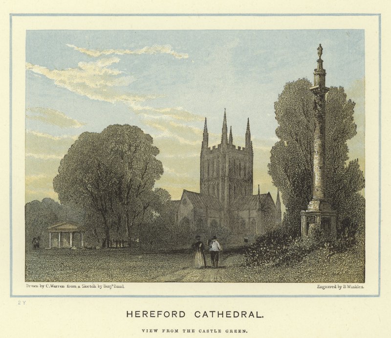Hereford Kathedrale, Ansicht vom Castle Green von English School