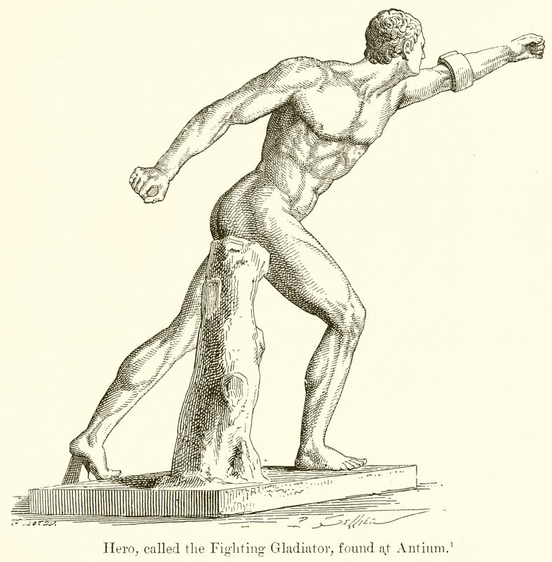 Held, genannt der kämpfende Gladiator, gefunden in Antium von English School
