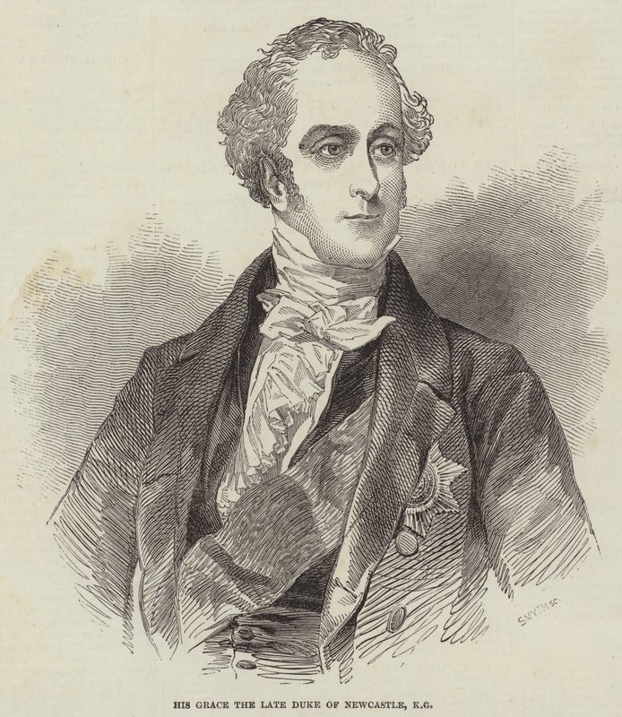 Seine Gnaden der verstorbene Herzog von Newcastle, KG (Gravur) von English School