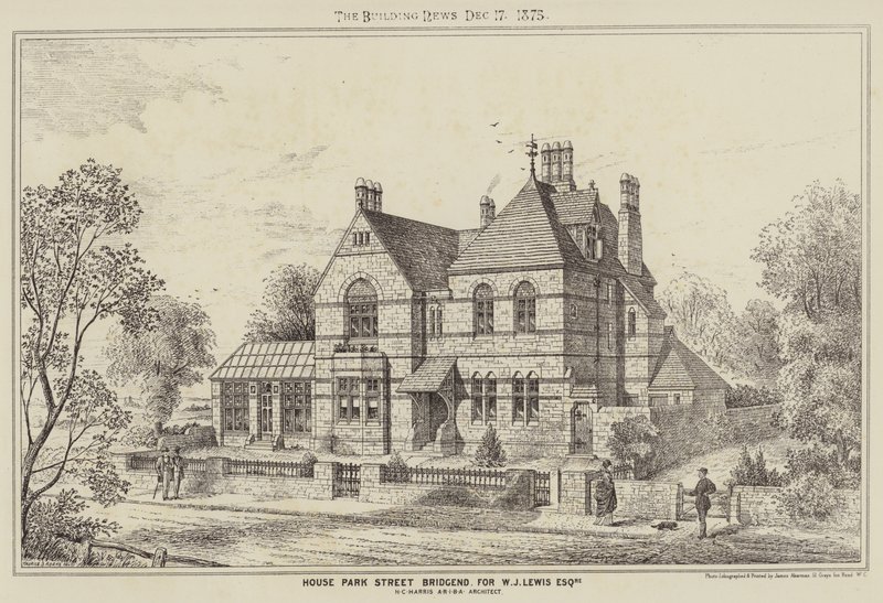 Haus Park Street Bridgend, für W. J. Lewis Esquire (Gravur) von English School