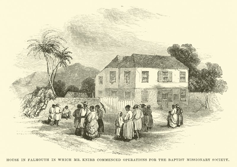 Haus in Falmouth, in dem Mr. Knibb die Arbeit für die Baptist Missionary Society begann von English School