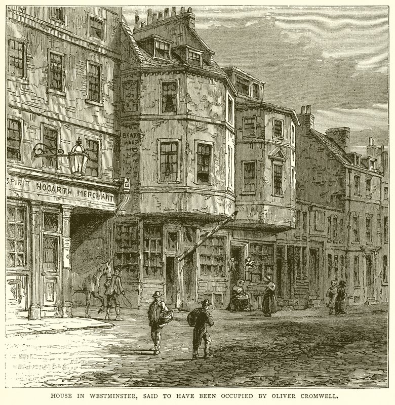 Haus in Westminster, das von Oliver Cromwell bewohnt worden sein soll von English School