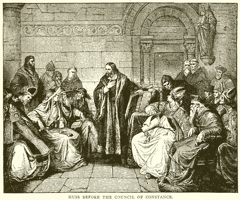 Huss vor dem Konzil von Konstanz von English School