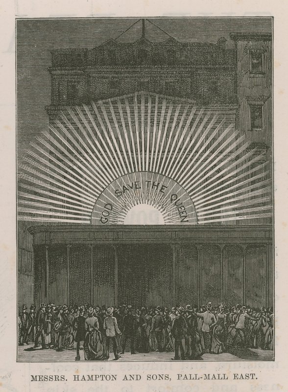 Illuminationen schmücken Messrs Hampton und Sons von English School