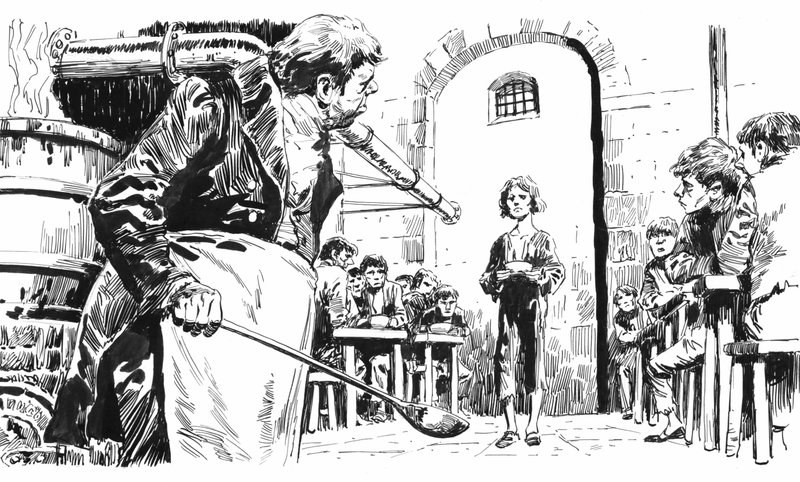 Illustration für Oliver Twist von Charles Dickens von English School