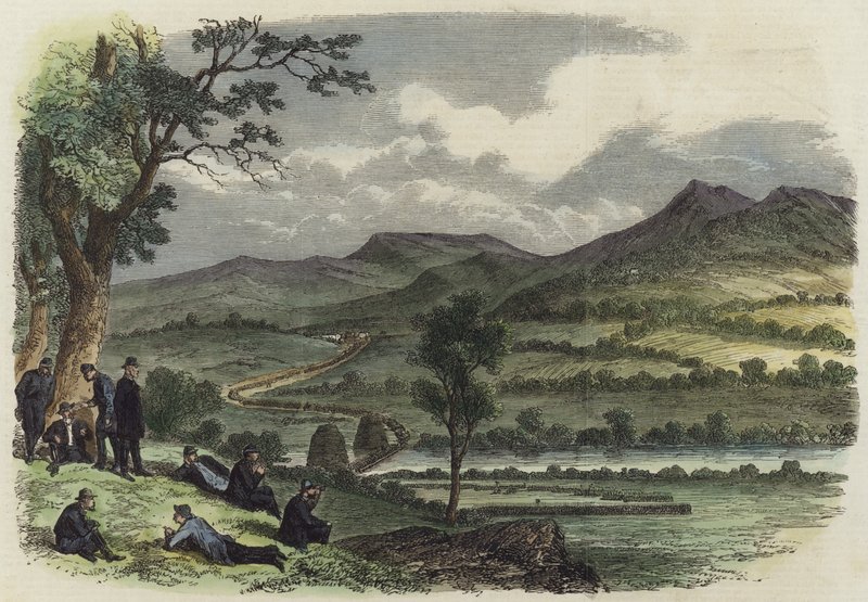 Illustrationen des Krieges in Amerika von English School