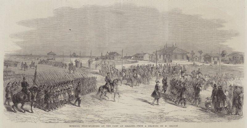 Kaiserliches Hauptquartier im Lager von Chalons (Stich) von English School