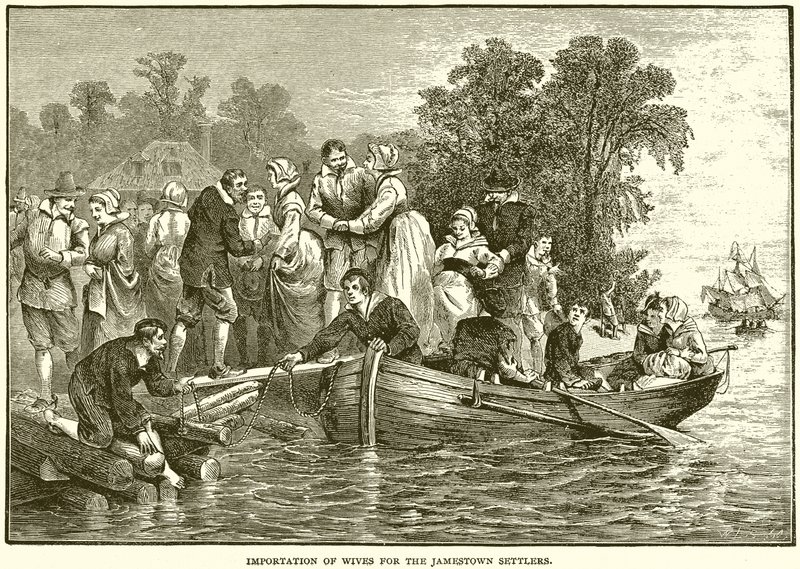 Einfuhr von Ehefrauen für die Siedler von Jamestown von English School