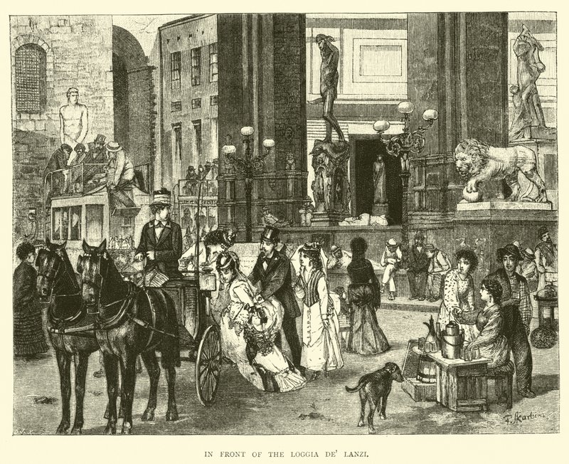 Vor der Loggia de Lanzi von English School