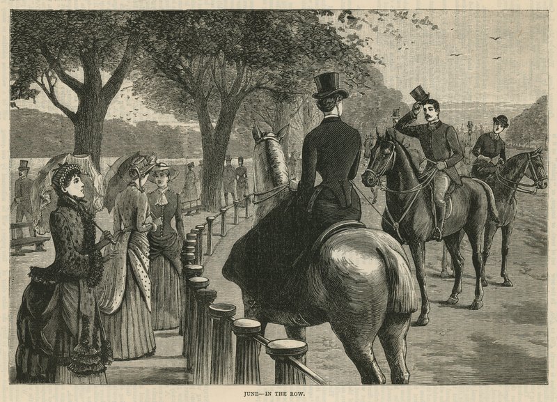 In der Reihe; Rotten Row, Hyde Park, London von English School