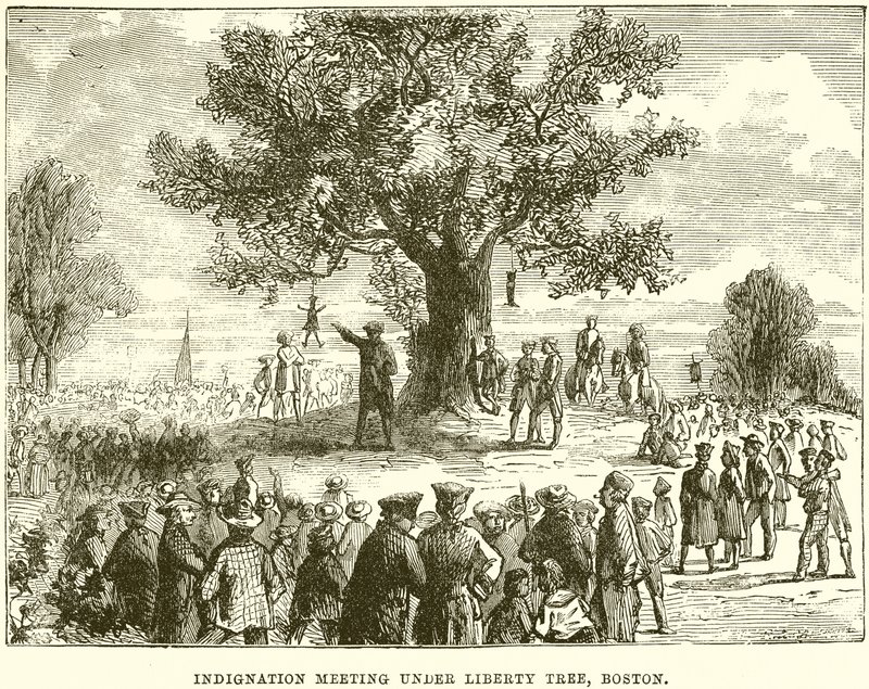 Empörungstreffen unter dem Freiheitsbaum, Boston von English School