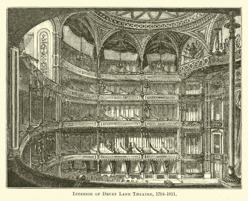 Innenansicht des Drury Lane Theaters, 1794-1811 von English School