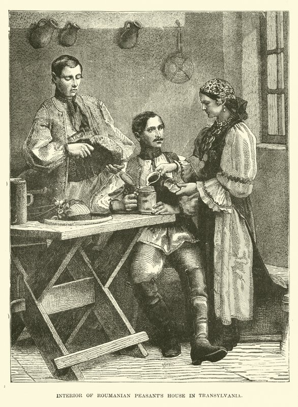 Innenraum eines rumänischen Bauernhauses in Transsilvanien von English School