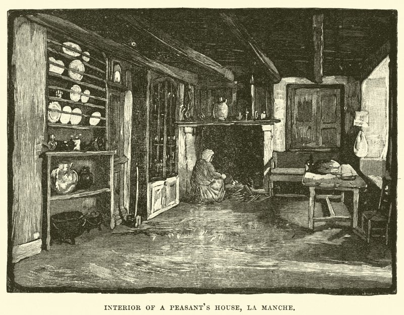 Innenraum eines Bauernhauses, La Manche von English School