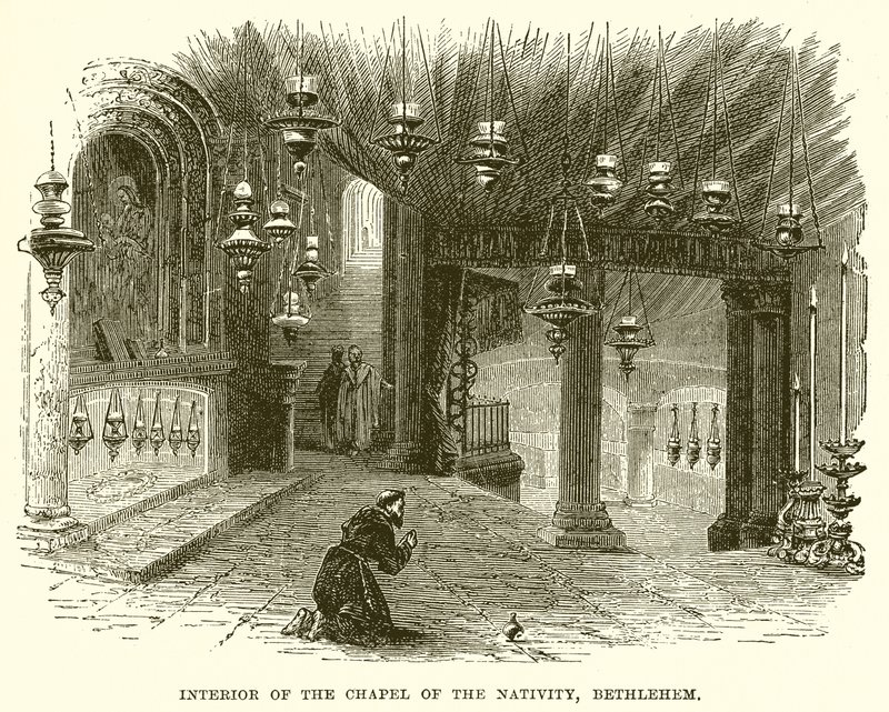 Innenansicht der Geburtskapelle, Bethlehem von English School