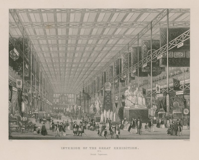 Innenansicht der Großen Ausstellung, 1851, Britische Abteilung von English School