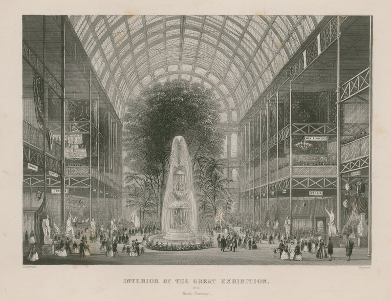 Innenansicht der Großen Ausstellung, 1851, Nordtransept von English School