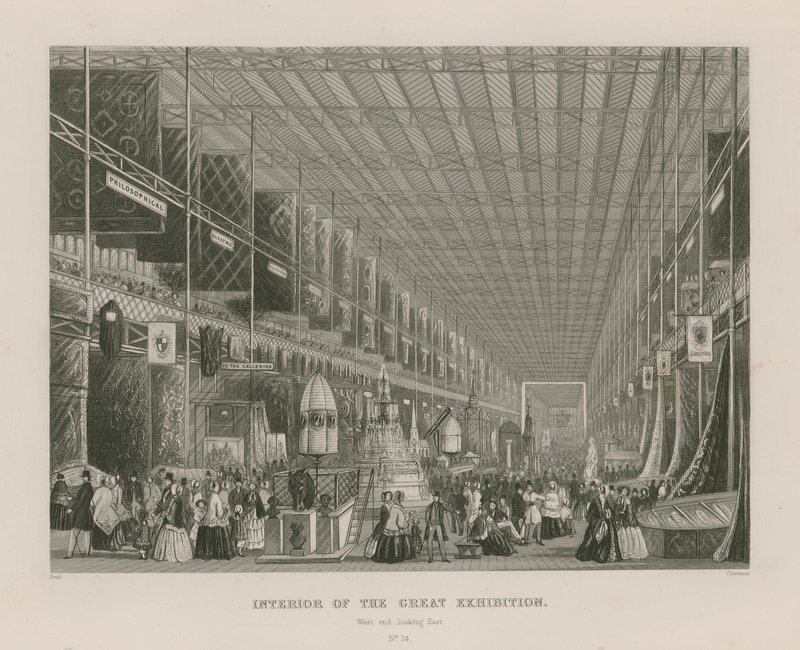 Innenansicht der Großen Ausstellung, 1851, Westende nach Osten blickend von English School