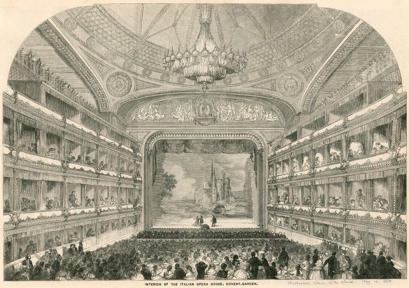 Innenansicht des Italienischen Opernhauses, Covent Garden, London von English School