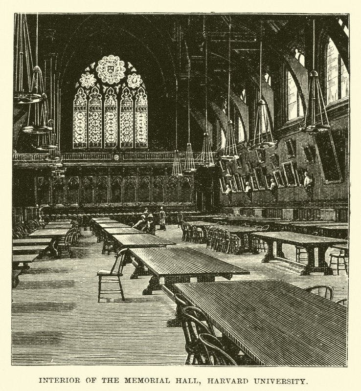 Innenansicht der Memorial Hall, Harvard University von English School