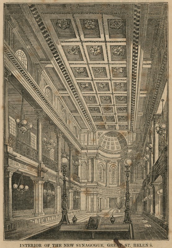 Innenraum der neuen Synagoge, Great St Helens, London von English School