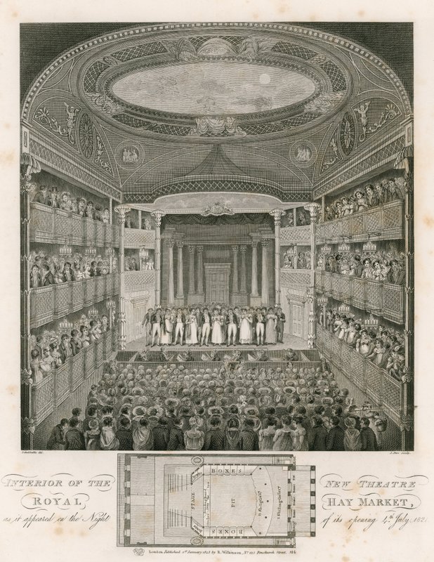 Innenansicht des Neuen Königlichen Theaters, Haymarket, London von English School