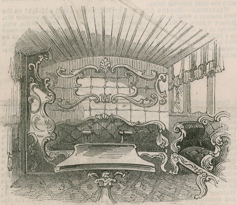 Innenraum des königlichen Eisenbahnwagens von English School