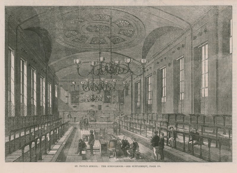 Innenansicht des Klassenzimmers in der St. Pauls Schule von English School