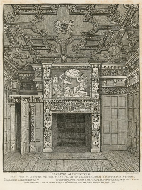 Innenansicht des Hauses von Sir Paul Pindar von English School