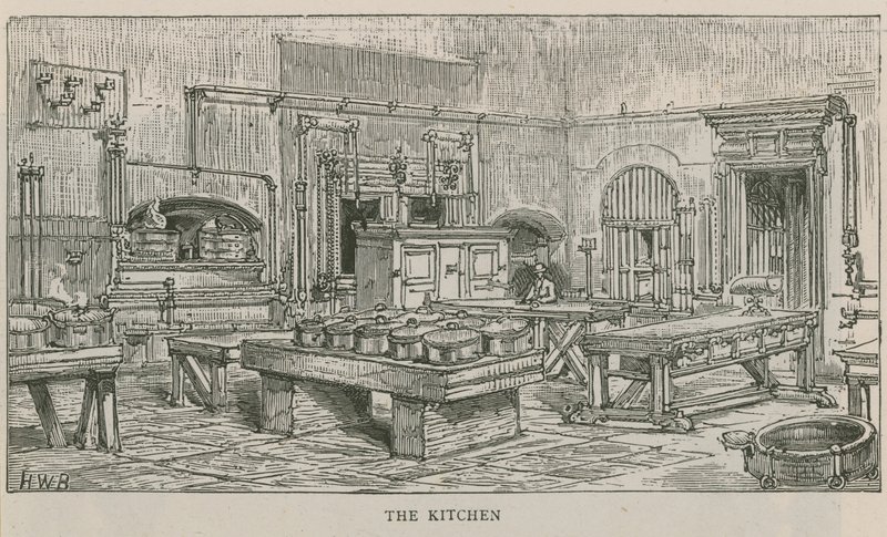Innenansicht der Küche des Chelsea Hospital von English School