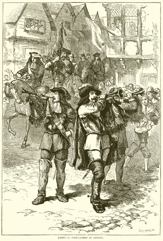 James II. in Boston ausgerufen von English School