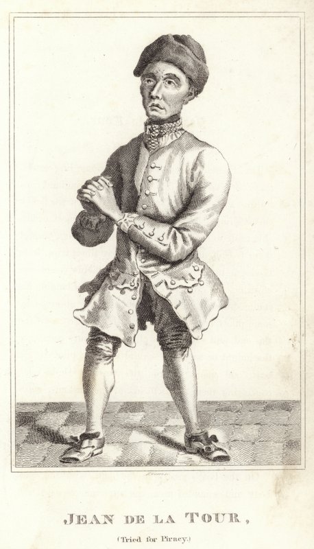 Jean de la Tour, wegen Piraterie angeklagt von English School