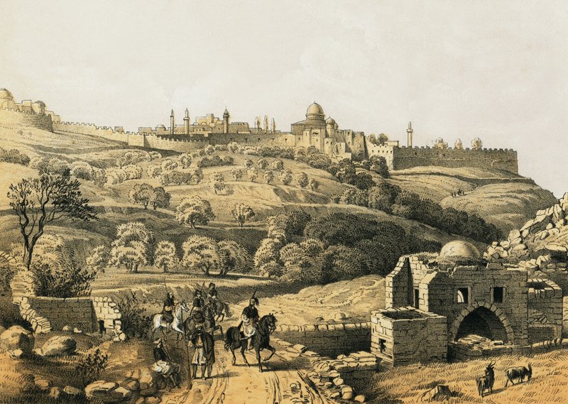 Jerusalem vom Brunnen Hiobs von English School