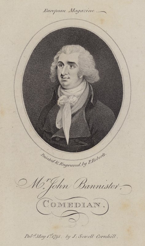 John Bannister, englischer Schauspieler, Komiker und Theaterleiter von English School