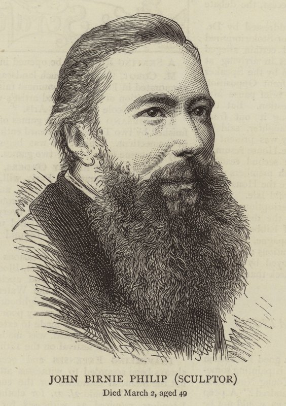 John Birnie Philip, Bildhauer (Stich) von English School