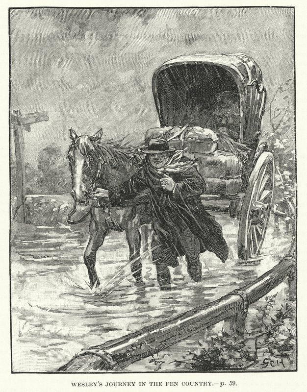 John Wesleys Reise im Moorland von English School