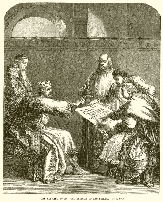 John weigert sich, die Artikel der Barone zu unterzeichnen von English School