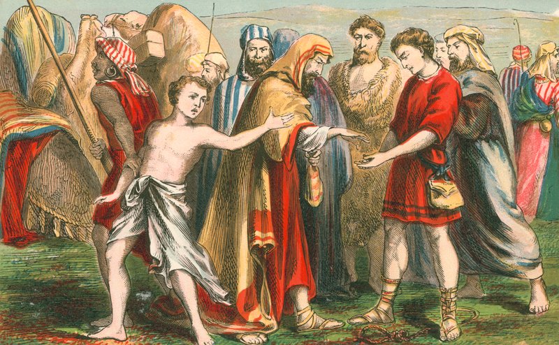 Joseph wird von seinen Brüdern an Händler verkauft von English School